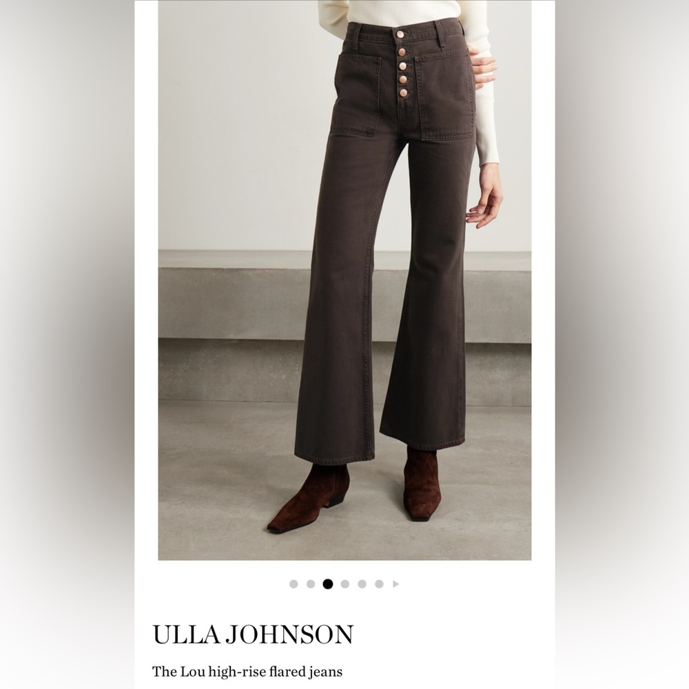 Ulla Johnson The Lou High Rise Flared Jeans Brown Size 24